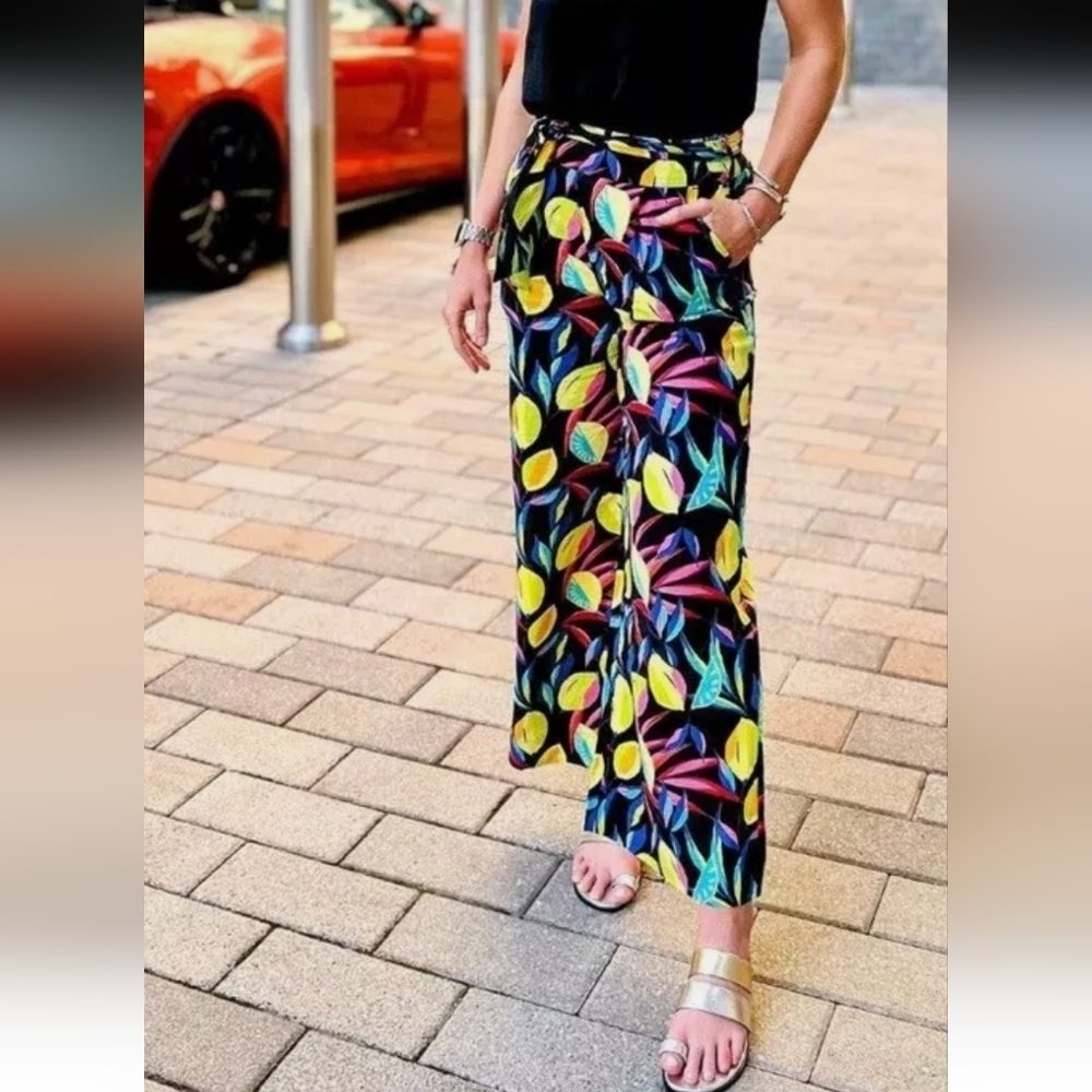 {Tabitha Brown} x Target Women's Lemon Print Wide-Leg Pants - Size Small